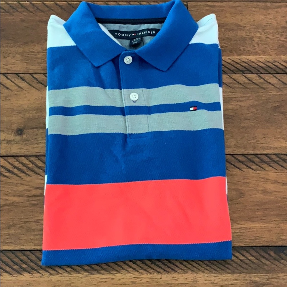 NWT Tommy Hilfiger Striped Knit Polo Large